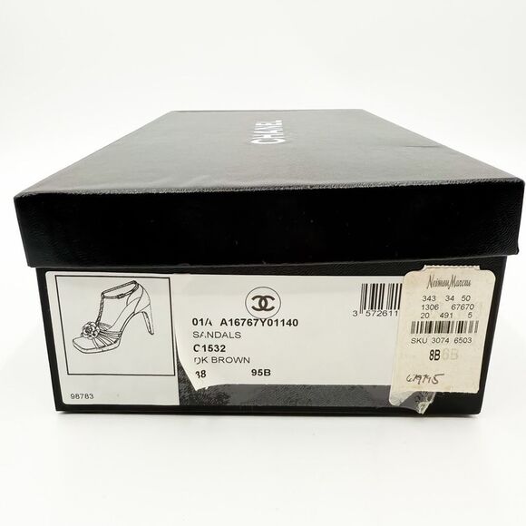 Chanel CC Camellia Snakeskin Python Platform Chain Sandals New Size EU 38 - Picture 12 of 12